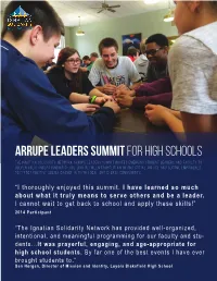 Arrupe Leaders Summitfor High Schools