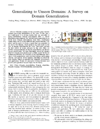 Generalizing to Unseen Domains: a Survey on Domain Generalization