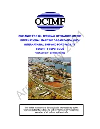 Guidance for Oil Terminal Operators on the International Maritime Organization (IMO) International Ship and Port Facility Security (ISPS) Code