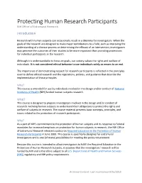 Protecting Human Research Participants NIH Office of Extramural Research Introduction