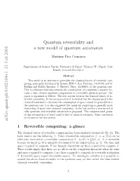 Quantum Reversibility and a New Model of Quantum Automaton