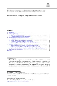 Surface Energy and Nanoscale Mechanics