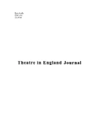 Theatre in England Journal 2