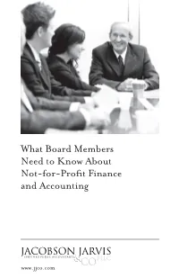 What Board Members Need to Know About Not-For-Profit Finance and Accounting