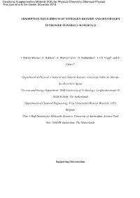 Adsorption Equilibrium of Nitrogen Dioxide and Dinitrogen