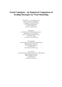 An Empirical Comparison of Seeding Strategies for Viral Marketing