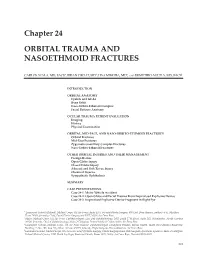 Chapter 24 ORBITAL TRAUMA and NASOETHMOID FRACTURES
