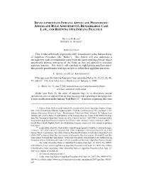 Developments in Indiana Appellate Procedure: Appellate Rule Amendments, Remarkable Case Law, and Refining Our Indiana Practice