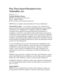 Five Time Award Recipient from Caterpillar, Inc