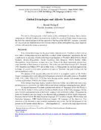 Global Etymologies and Alfredo Trombetti