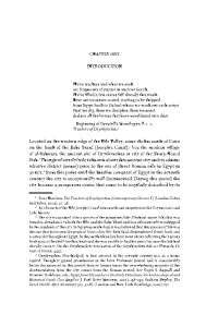 INTRODUCTION Located on the Western Edge of the Nile Valley
