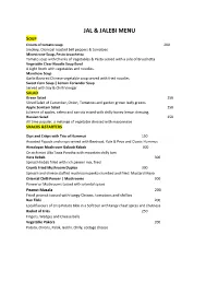 Jal & Jalebi Menu