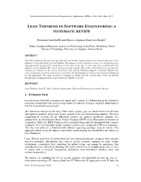 Lean Thinking in Software Engineering : a Systematic Review