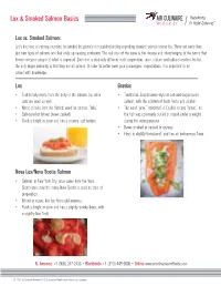 Lox & Smoked Salmon Basics