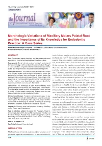 Morphologic Variations of Maxillary Molars Palatal Root and the Importance of Its Knowledge for Endodontic Practice: a Case Series