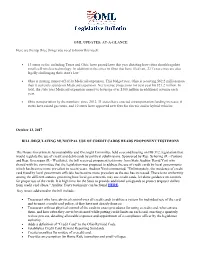 Oml Updates: At-A-Glance