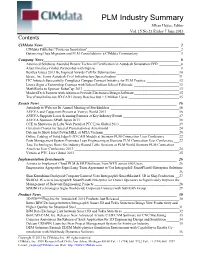 PLM Industry Summary Jillian Hayes, Editor Vol