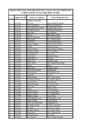 Rejection List for the Post of Language Teacher Post Code-730 Due to Non Receipt of Fee