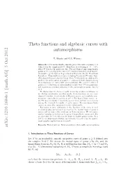 Theta Functions and Algebraic Curves with Automorphisms