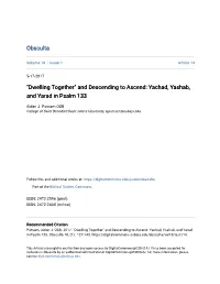 Yachad, Yashab, and Yarad in Psalm 133