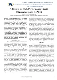 A Review on High Performance Liquid Chromatography (HPLC) Mr