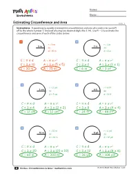 Estimating Circumference and Area