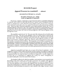 SCALES Project Appeal Process in a Nutshell