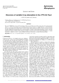Discovery of Variable X-Ray Absorption in the Ctts AA Tauri J