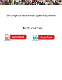 Elite Dangerous Recommended System Requirements
