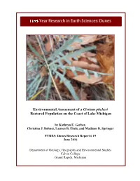 Environmental Assessment of a Cirsium Pitcheri Restored Population on the Coast of Lake Michigan