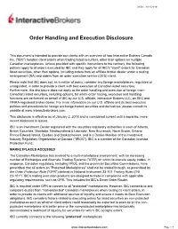Order Handling and Execution Disclosure