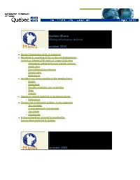 Québec Mines Mining Information Bulletin