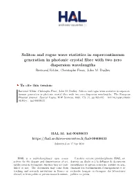 Soliton and Rogue Wave Statistics in Supercontinuum Generation In