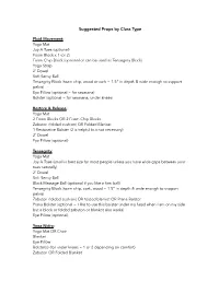 Suggested Props by Class Type