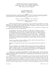 Wilhelm Reich and the Corruption of Ideals: a Discussion in the Context of Dusan Makavejev’S WR: Mysteries of the Organism