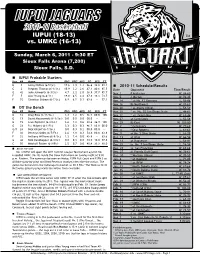 18-13) Vs. UMKC (16-13