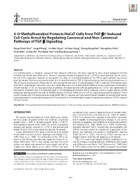 4-O-Methylhonokiol Protects Hacat Cells from TGF-Β1-Induced Cell Cycle Arrest by Regulating Canonical and Non-Canonical Pathways of TGF-Β Signaling