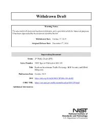 Draft SP 800-189, Secure Interdomain Traffic Exchange