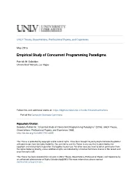 Empirical Study of Concurrent Programming Paradigms