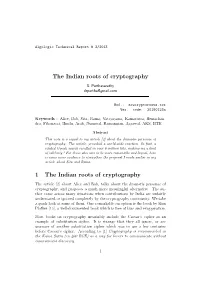 Indian Roots of Cryptography