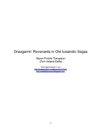 Draugarnir: Revenants in Old Icelandic Sagas
