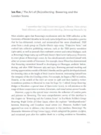 IAN RAE / the Art of (Re)Collecting: Bowering and the London Scene