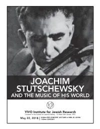 Joachim Stutschewsky and the Music of His World