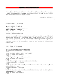 Opere Complete E Selecta)