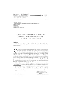 Ordines Militares Xxi the Status and the Position Of