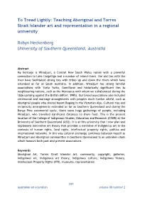 Teaching Aboriginal and Torres Strait Islander Art and Representation in a Regional University