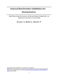 Advisory Committee on Immunization Practices (Acip)