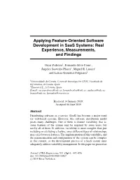 Applying Feature-Oriented Software Development in Saas Systems: Real Experience, Measurements, and Findings