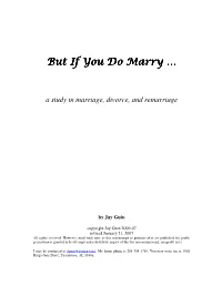 But If You Do Marry …