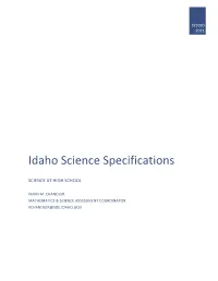 High School Science Item Specification- SY20-21
